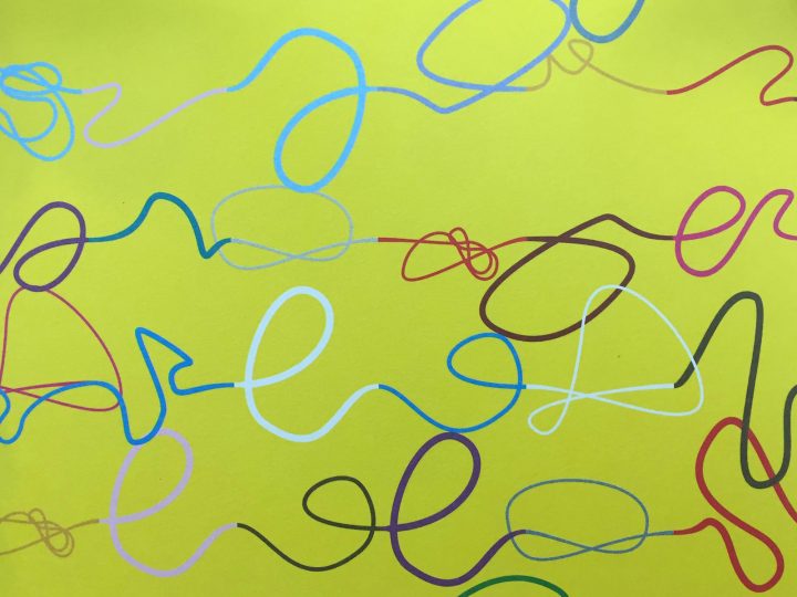 scribbles on green background