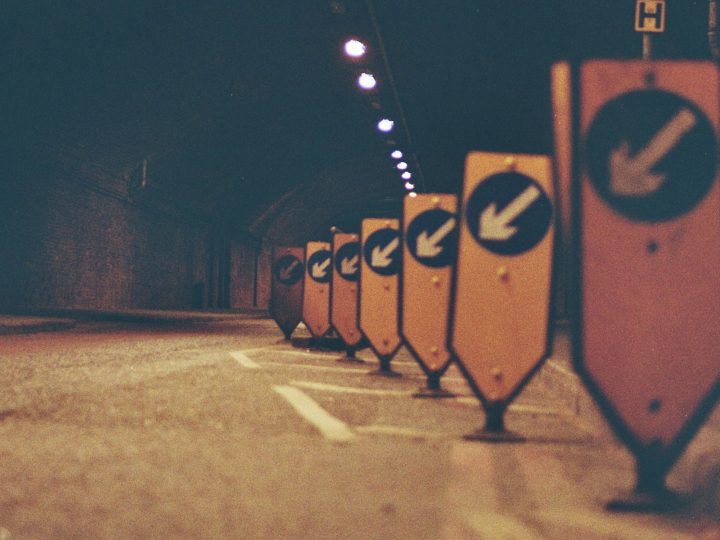 signs in tunnel
