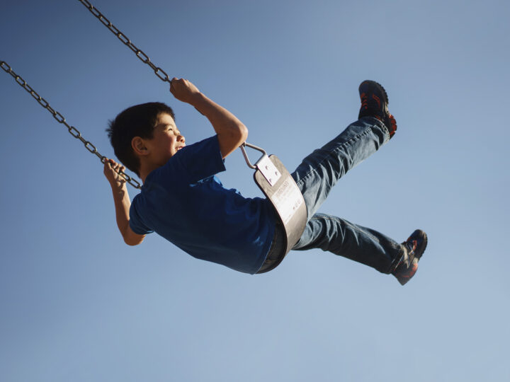 boy on a swing