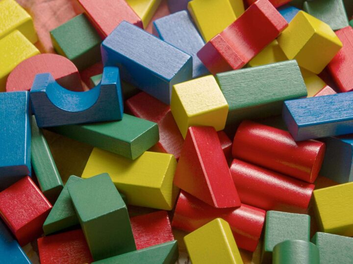 colorful children's wooden building blocks