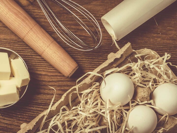 ingredients and tools for baking