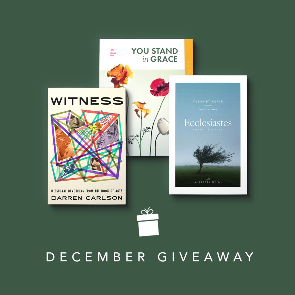 December giveaway - covers of Witness, You Stand in Grace, and Ecclesiastes